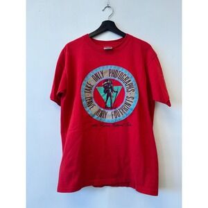 Vintage Mount Rainier Shirt Mens Large Red Oneita Hiking Take Photos Tee 90s